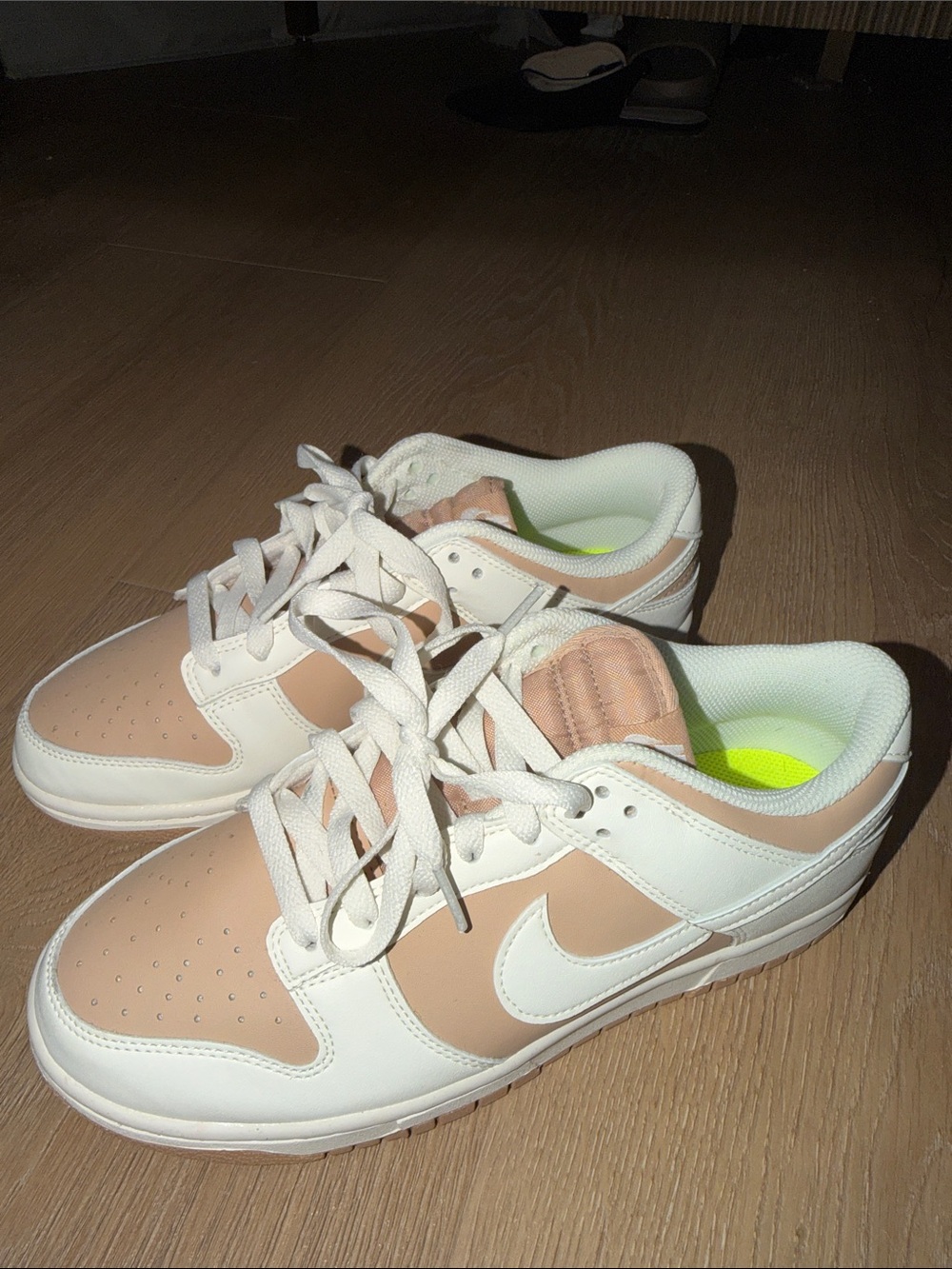 White and Blush Women's Low-Top Sneakers